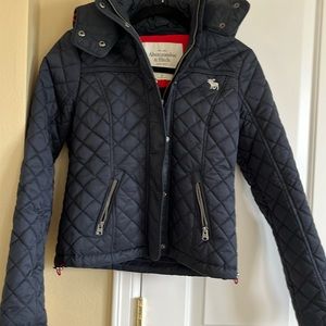 Abercrombie and Fitch navy quilted coat.